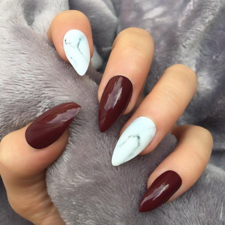 red marble nails