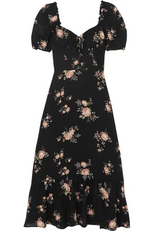 Reformation | Cabernet floral-print georgette midi dress | NET-A-PORTER.COM