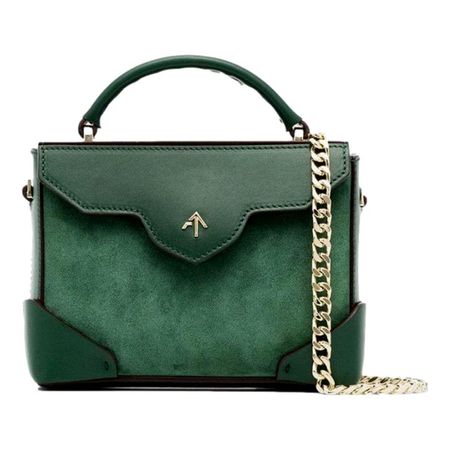 Kate Middleton's Manu Atelier Micro Bold Leather Top Handle Bag in Green