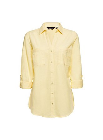 Yellow Linen Look Shirt | Dorothy Perkins