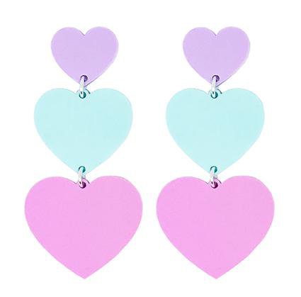 Triple Heart Earrings – yippywhippy