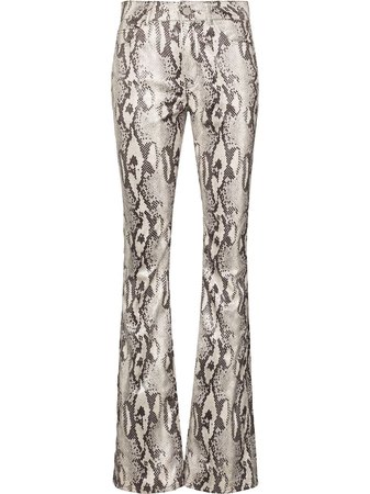 Alessandra Rich python-print Flared Trousers - Farfetch