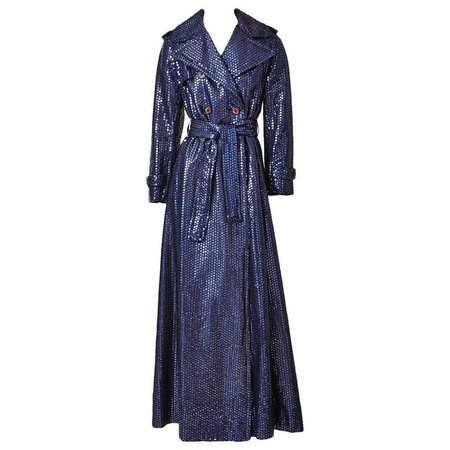 Bill Blass for Bond Street Sequined Evening Trench For Sale at 1stdibs