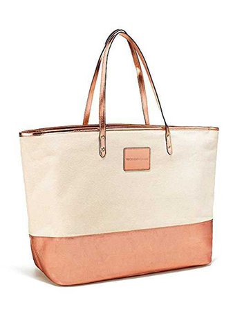 Amazon.com: Victoria's Secret Double Strap Canvas Tote Bag Rose Gold: Baby