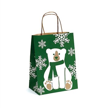 Woodland Critters Christmas Shopping Bags 16" x 6" x 13" - 250 Bags/Case