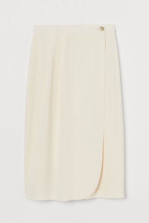 Wrap front Skirt - Cream - Ladies | H&M US