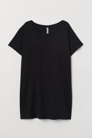 Long T-shirt - Black - | H&M GB
