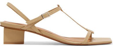Krista Leather Sandals - Beige