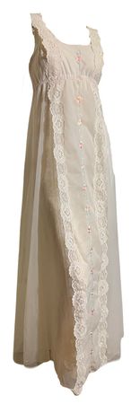 The Bridgerton- Peach Lace Front Empire Waist Nightgown circa 1970s – Dorothea's Closet Vintage