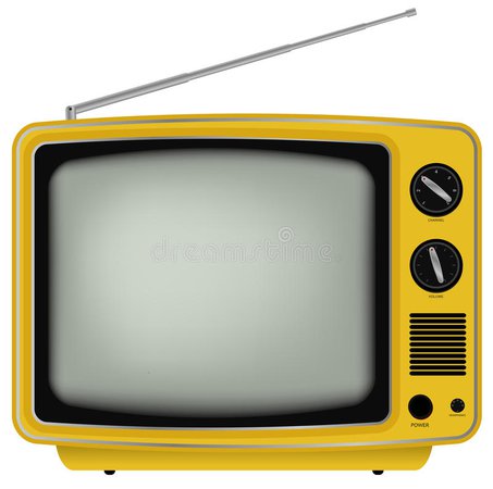 yellow tv television retro