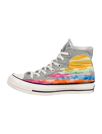 Mara Hoffman X Converse Denim Embroidered Sneakers - Shoes - WHX27328 | The RealReal