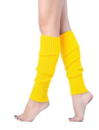 Amazon.com: Women Winter Warm Leg Warmers Knitted Long Socks (one size, Yellow): Clothing