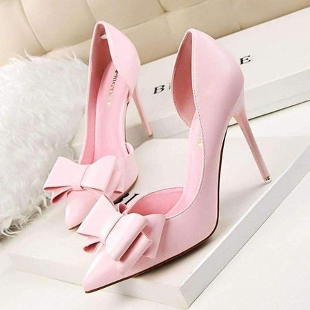Pinterest - Daisy Dress For Less High Heel Shoes Pink / 3.5 Sexy Bowtie Cut Out Women Pointed Toe Thin Heel Shoes | Wedding