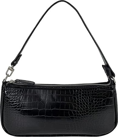 Amazon.com: Hidora Small Shoulderbag Retro Classic Tote Handbag with Zipper Closure for Women (Black) : Clothing, Shoes & Jewelry
