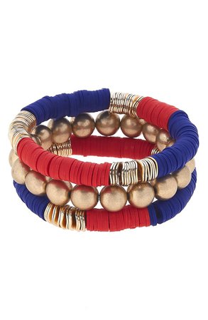 Canvas Jewelry Emberly Set of 3 Beaded Stacking Bracelets