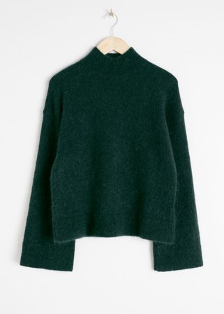 Bell Sleeve Turtleneck Sweater - Green - Sweaters - & Other Stories