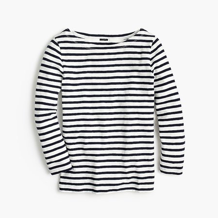 J.Crew: Striped Boatneck T-shirt For Women