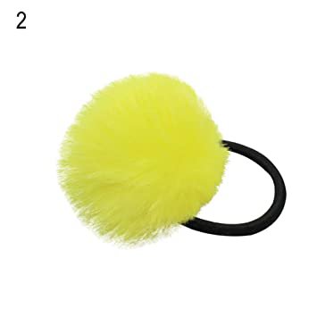 yellow pompon hair rope