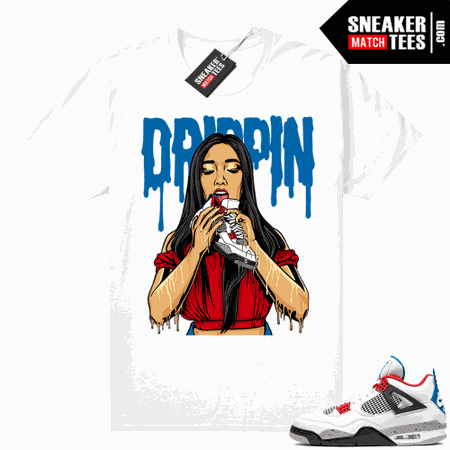 What the 4s shirt White Drippin 4s - Sneaker Match Tees