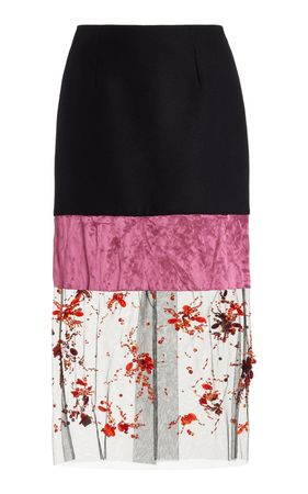 Beaded Satin Midi Skirt By Prada | Moda Operandi