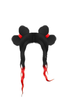 Double Bow Buns Black and Red 1 (Dei5 edit - tag if use)