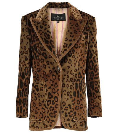 ETRO Leopard-print velvet blazer