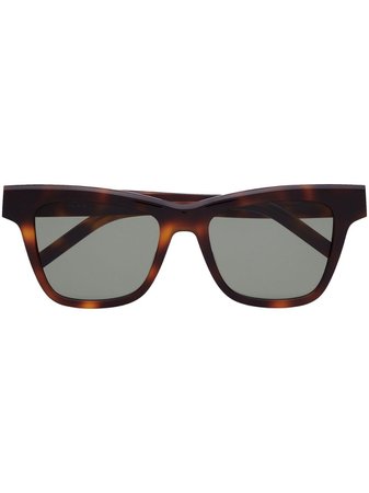 Saint Laurent Tortoiseshell rectangle-frame Sunglasses - Farfetch