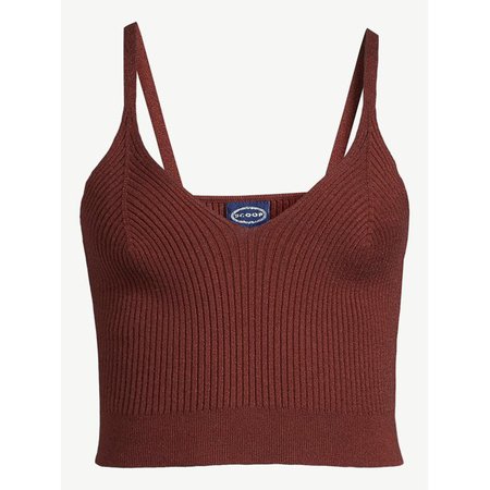 Scoop Women's Ribbed Bralette Sweater - Walmart.com