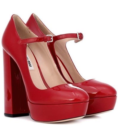 miu miu red patent leather heels