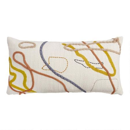 Abstract Contoured Line Lumbar Pillow | World Market