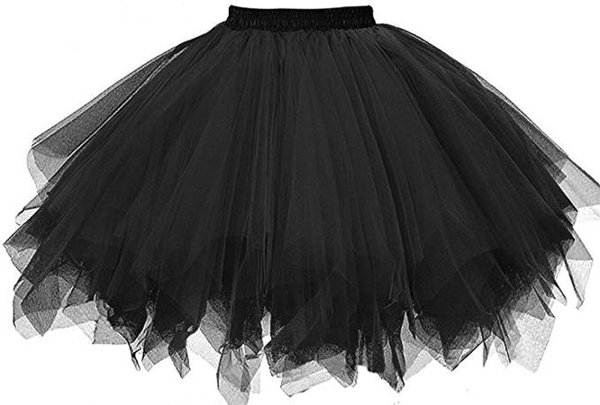 Amazon.com: GOOBGS Musever 1950s Vintage Ballet Bubble Skirt Tulle Petticoat Puffy Tutu: Clothing