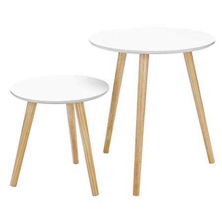 Amazon.com: SONGMICS Modern Minimalist Coffee Table Multi-purpose Side Table Round End Table Night Stand for Living Room Bedroom Set of 2 White ULET07WN: Kitchen & Dining