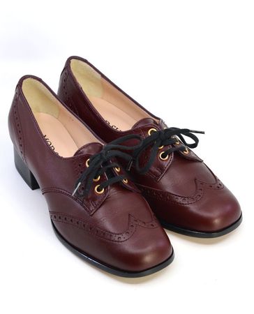The Aly In Oxblood – Ladies Retro Shoes by Mod Shoes – Mod Shoes