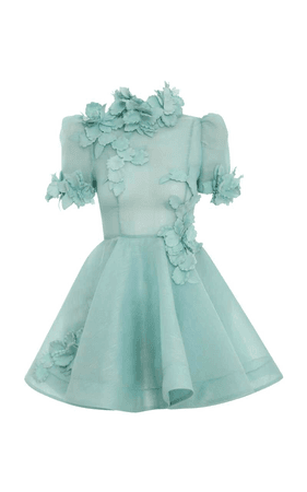 cyan flower dress