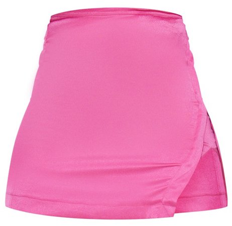 mini pink slit skirt