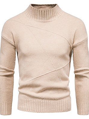 Men's Basic Solid Color Pullover Long Sleeve Sweater Cardigans Turtleneck Winter Black Light gray Dark Gray 8288451 2021 – $20.39
