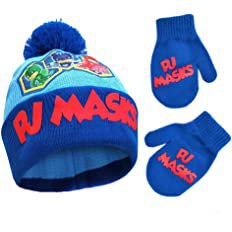 Amazon.com: PJ Masks E-ONE Winter Hat and Toddlers Mittens, Baby Beanie for Boys Ages, Light Blue, Age 2-4: Clothing, Shoes & Jewelry