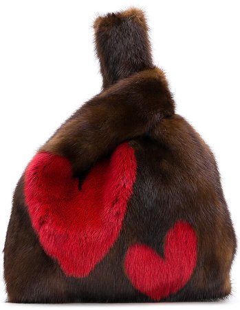 fluffy hearts tote bag