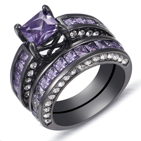 Black Purple Ring Diamonds