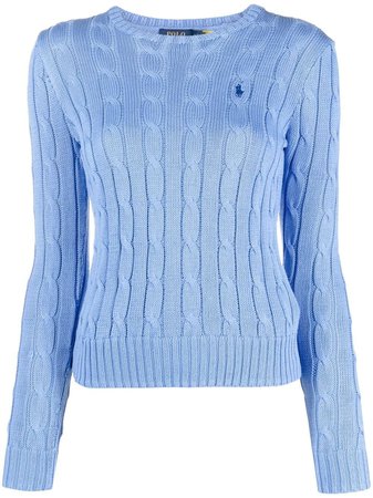 Polo Ralph Lauren embroidered-logo Cable Knit Jumper - Farfetch