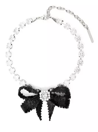SHUSHU/TONG Crystal Bow Necklace - Farfetch