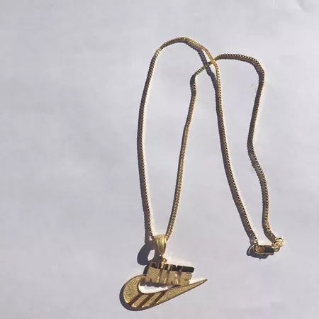 Nike Brand New 14k Gold Plated Nike Swoosh Symbol Pendant Box Chain Necklace Size one size - Jewelry & Watches for Sale - Grailed
