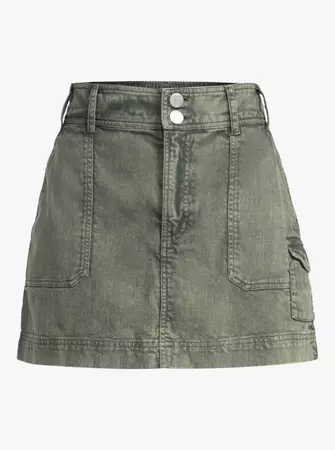 Roll With It mini denim Skirt - Agave Green – Roxy.com