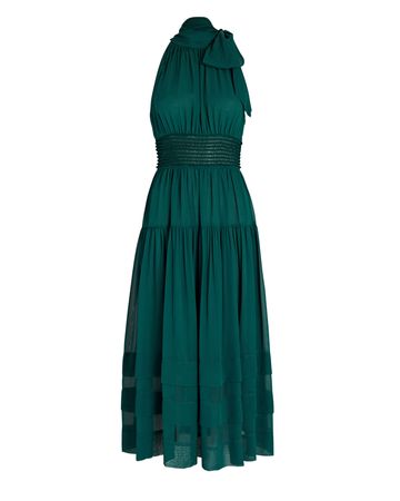 Ulla Johnson Maya Silk Midi Dress In Green | INTERMIX®