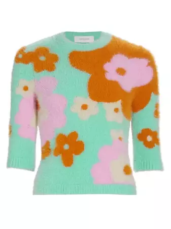 Shop Sportmax Morgana Floral Cropped Sweater | Saks Fifth Avenue