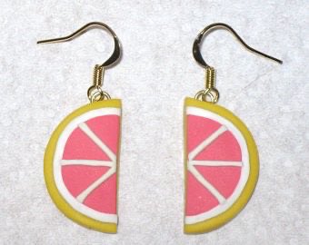 grapefruit earrings