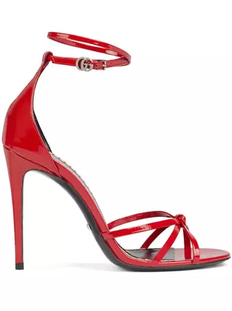 Gucci 110mm Double G patent-finish sandals