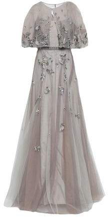 Layered Embellished Tulle Gown