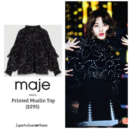 Twice's Fashion on Instagram: “JIHYO SUPER CONCERT MAJE- Printed Muslin Top ($295) #twicefashion #twicestyle #twice #nayeon #jeongyeon #jihyo #momo #mina #sana #dahyun…”