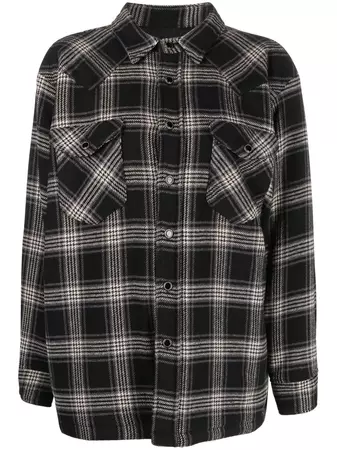 Washington Dee Cee check-pattern Beaded shirt-jacket